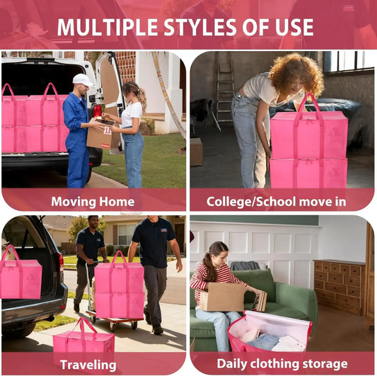 6-Pack Moving & Storage Bags – Collapsible Zippered Organizers with Handles