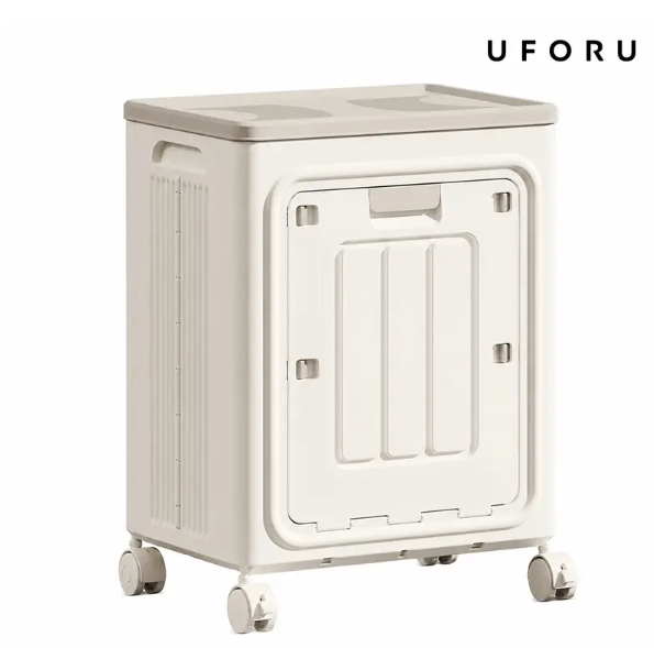UFORU Rolling Laundry Hamper with Lid – Slim Rectangular, Ventilated & Easy-Clean Storage Basket