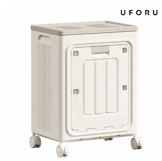 UFORU Rolling Laundry Hamper with Lid – Slim Rectangular, Ventilated & Easy-Clean Storage Basket